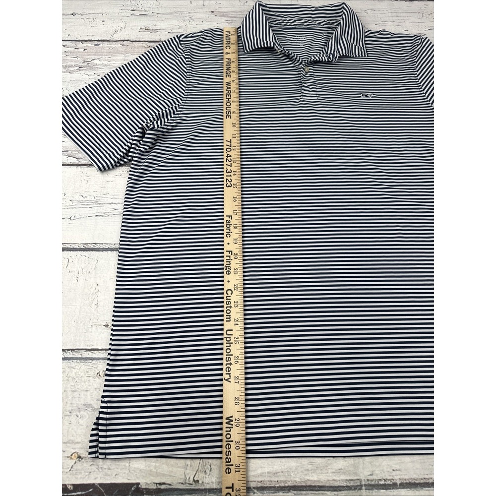 Vineyard Vines Shirt Mens Extra Large Blue and White Striped Polo Performance - Picture 4 of 9